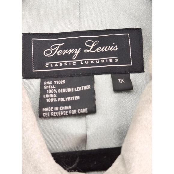 Terry Lewis Sage All Leather Floral Embroidery    suede Jacket and skirt 1X - Picture 14 of 16